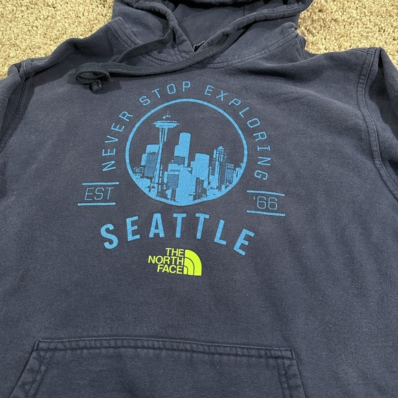 The north face SEATTLE mens hoodie pullover size medium blue outdoor wear hiking - Picture 3 of 8